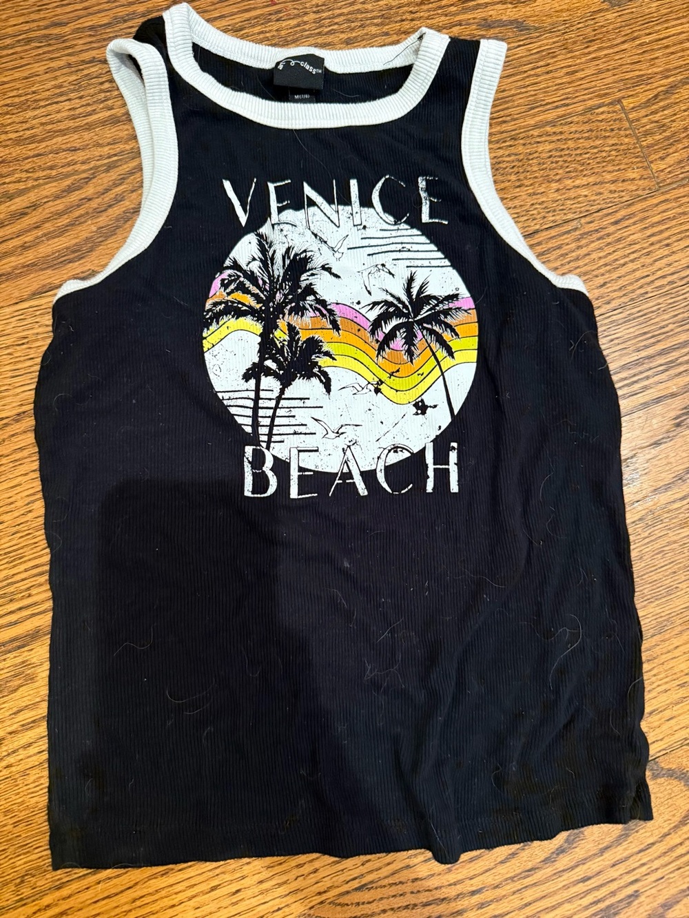 art class Black Venice Beach Graphic Tank with White Trim